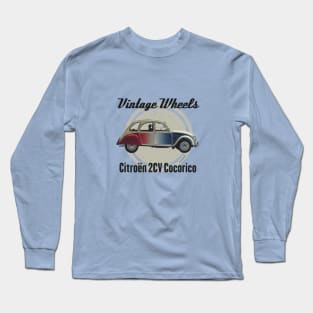 Vintage Wheels - Citroën 2CV Cocorico Long Sleeve T-Shirt